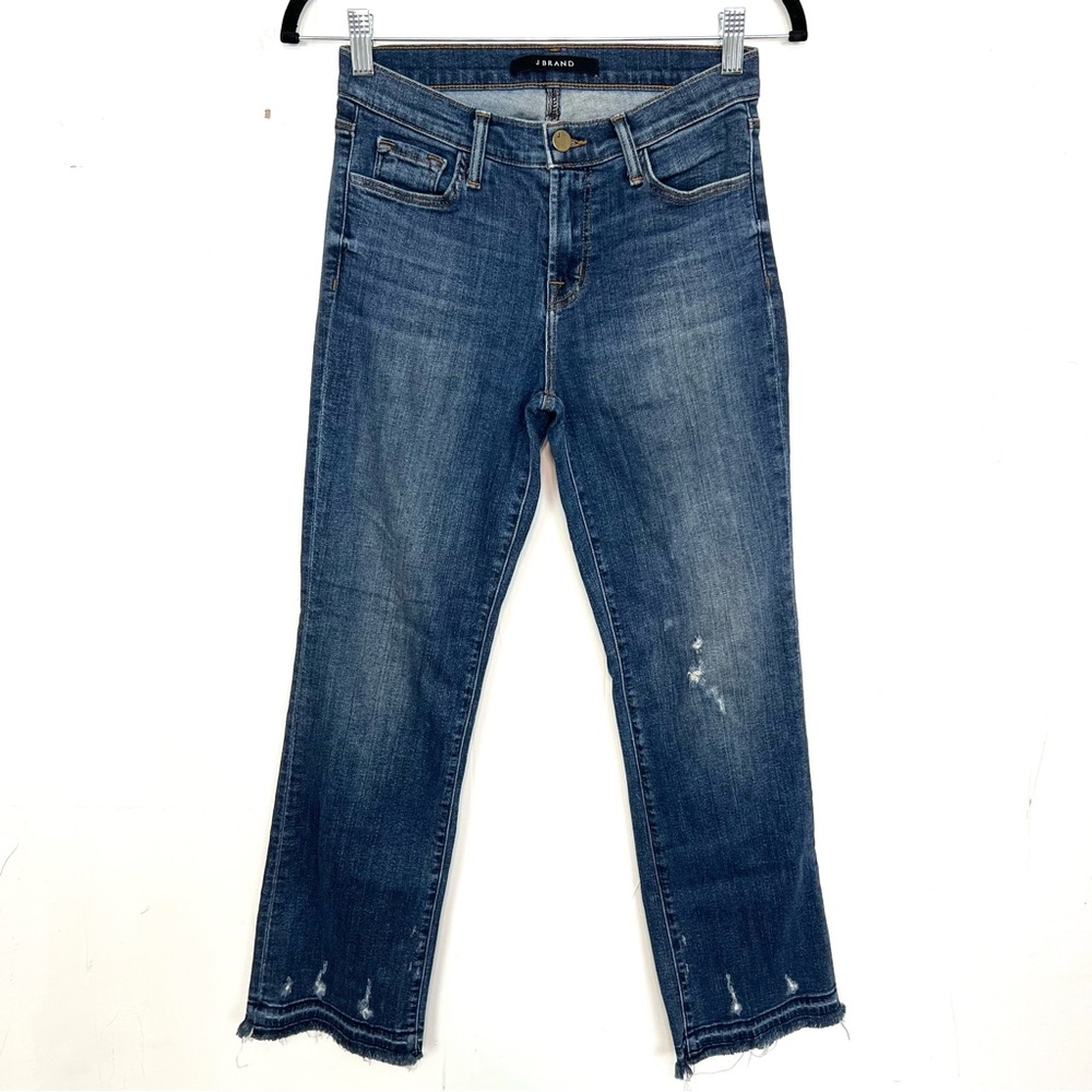 J Brand Dark Blue Cropped Ankle Jeans